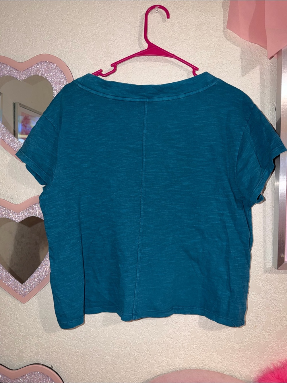 Pilcro Teal V-Neck Crop Tee - Picture 5 of 5